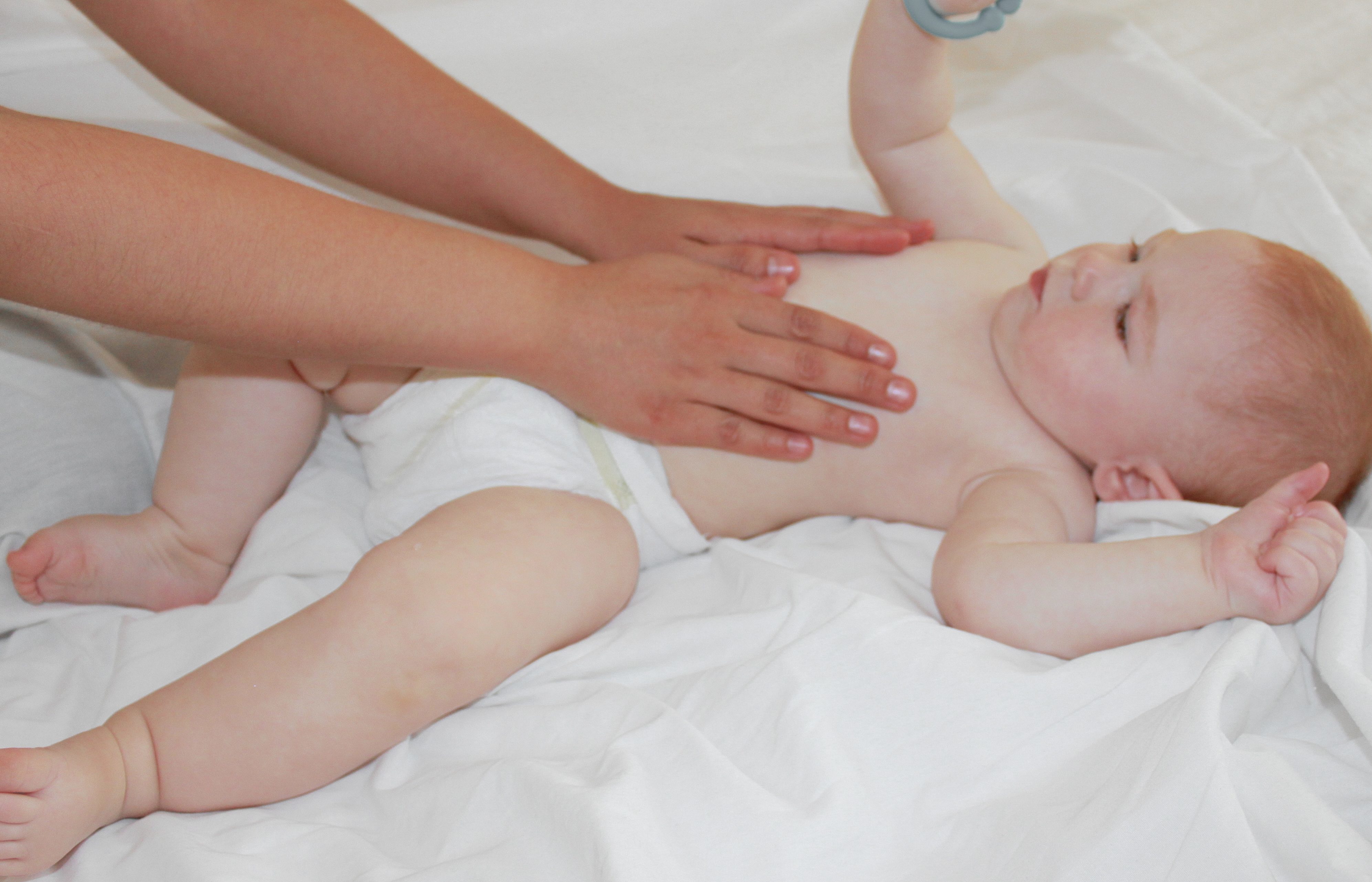 Picture of a baby receiving infant massage